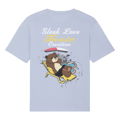 Blaues Oversized T-Shirt Bearlax von SLTC Streetwear Rückseite