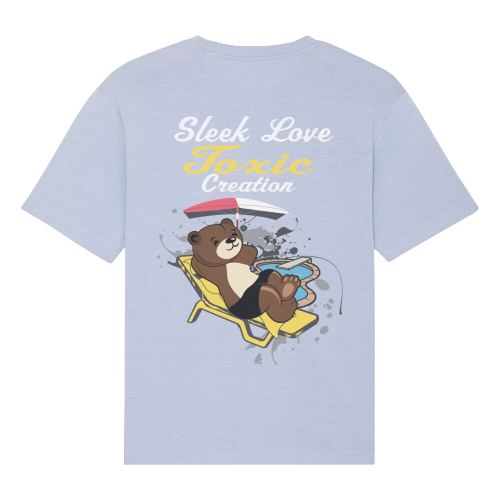 Blaues Oversized T-Shirt Bearlax von SLTC Streetwear Rückseite