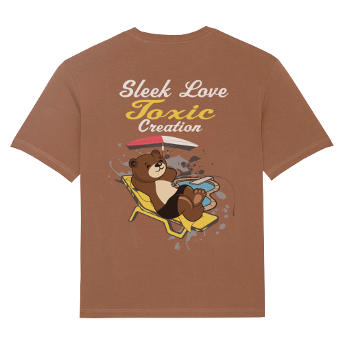 Braunes Oversized T-Shirt Bearlax von SLTC Streetwear Rückseite