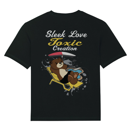 Schwarzes Oversized T-Shirt Bearlax von SLTC Streetwear Rückseite