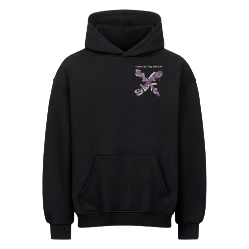 Schwarzer Oversized Hoodie Graffitis von SLTC Streetwear Vorderseite