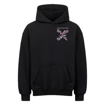 Schwarzer Oversized Hoodie Graffitis von SLTC Streetwear Vorderseite